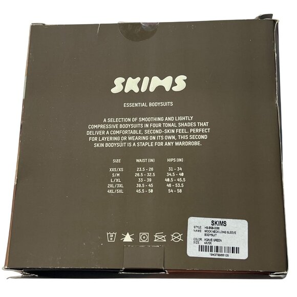 SKIMS Essential Mock Neck Long Sleeve Bodysuit Agave Green 4X/5X - Picture 8 of 12